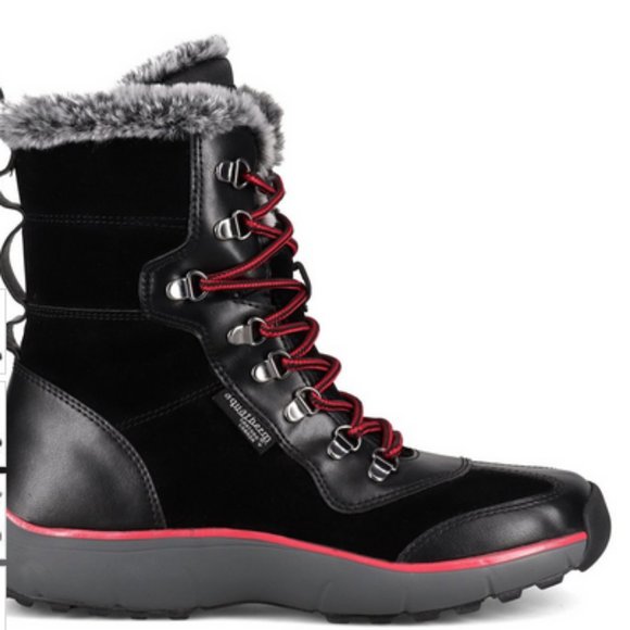 Santana Canada Black & Red Essie Waterproof Suede Boot 8 - Picture 2 of 6